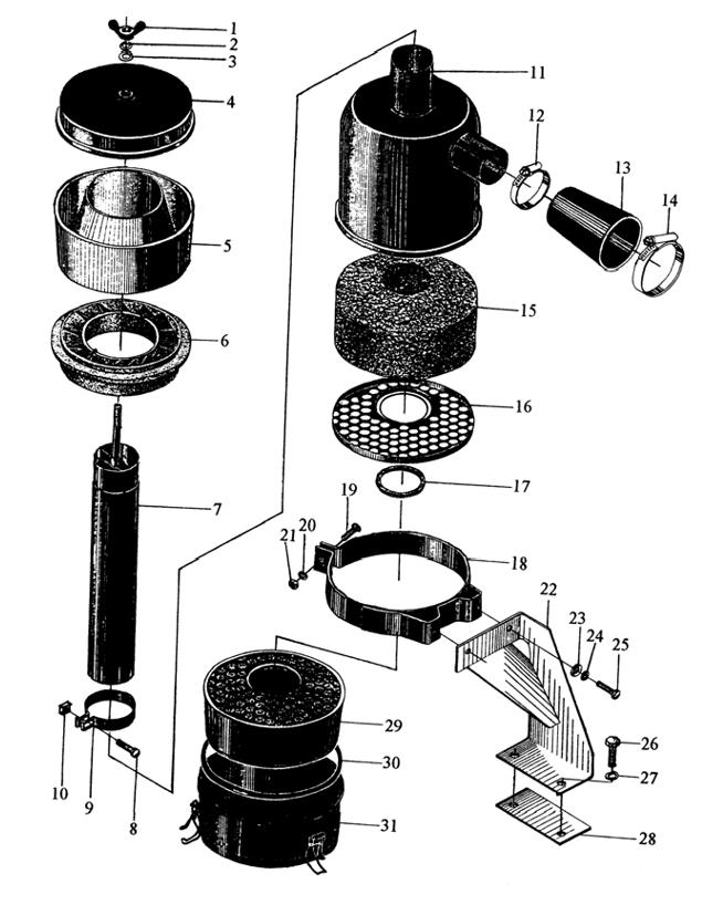 YTO engine Oil Bath Air Cleaner Installation Assembly (Ⅱ) YTO engine Oil Bath Air Cleaner Installation Assembly (Ⅱ)