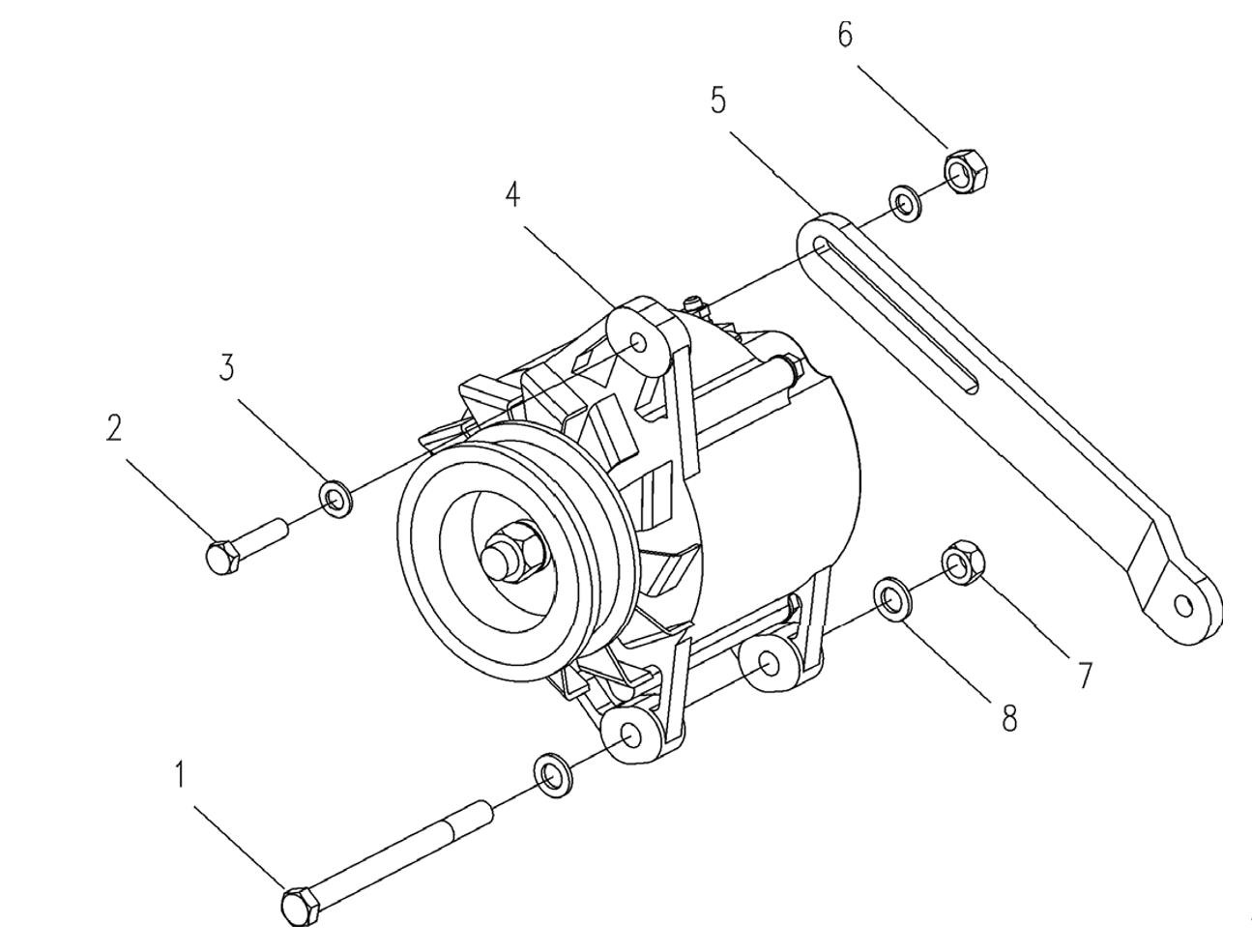 YTO engine Alternator and Bracket Assembly YTO-engine-Alternator-and-Bracket-Assembly