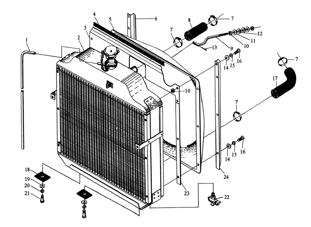 YTO engine Radiator Installation Assembly YTO-engine-Radiator-Installation-Assembly