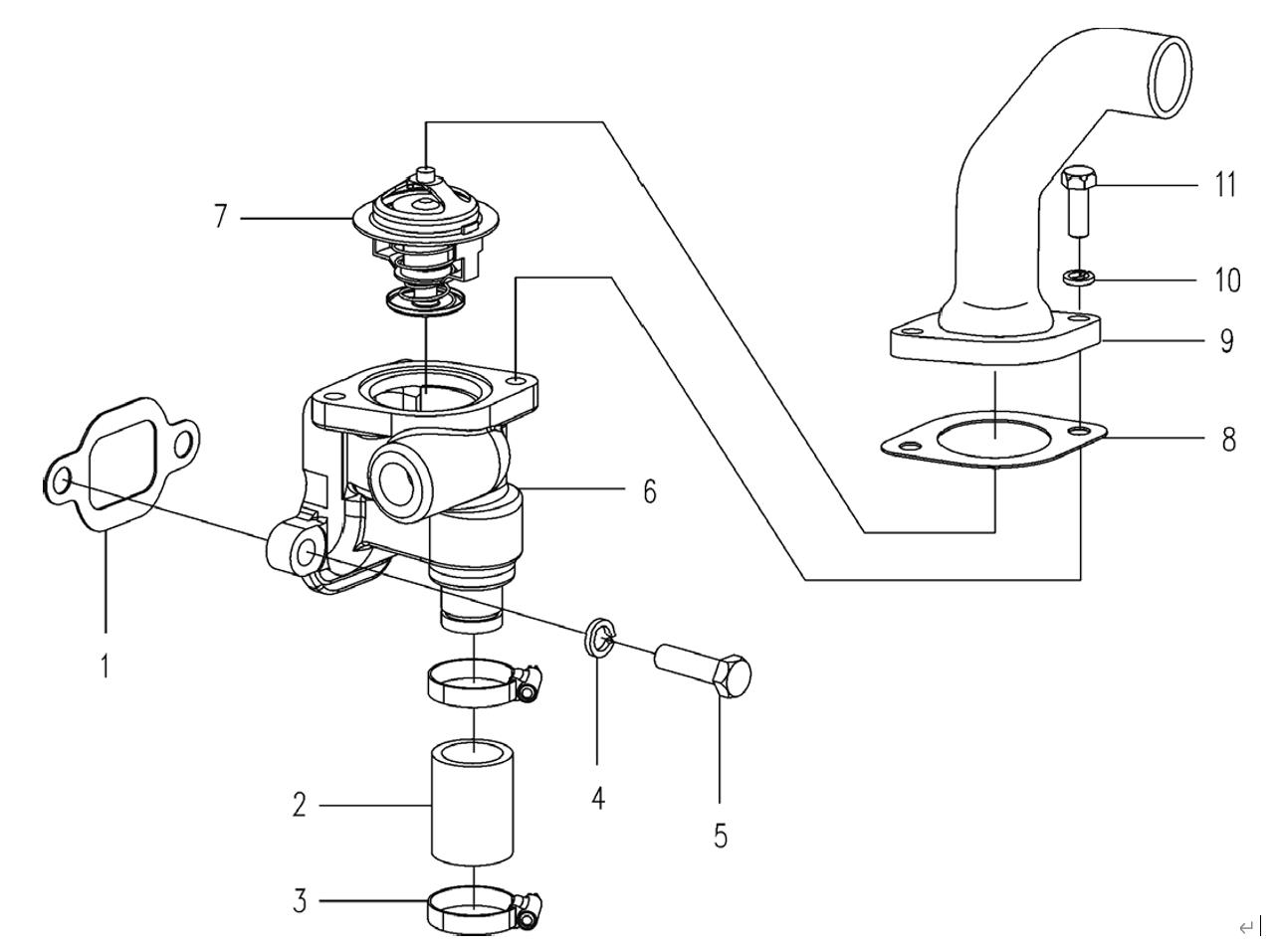 YTO engine Thermostat Assembly YTO-engine-Thermostat-Assembly